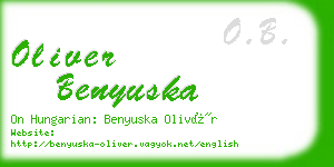 oliver benyuska business card